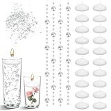 Schwimmkerzen Weiss 20 Stück Floating Candles, Schwimmende Wasserdichter 6 Stück Schwimmende Perlen Schwimmkerzen Für Vasenfüller, Hochzeiten, Tischdekorationen Schwimmende Weihnachten Deko