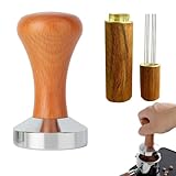 SXCCNW Kaffee Tamper, Espresso Tamper, Kaffeestampfer aus Edelstahl Kaffeestempel Edelstahl mit Wdt Tool Edelstahl Espresso Nade für Cafes und Kaffeeliebhaber Barista-Werkzeug 88 x 51mm