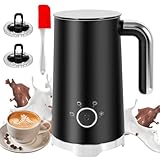 Elektrischer Milchaufschäumer, Automatischer Warm- und Kaltschaumbereiter und Milchwärmer (4-in-1) mit 2 Schneebesen für Latte Macchiato, Cappuccino, Macchiato, heiße Schokolade und Kaffee