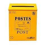 ZPFDSG Briefkästen Briefkasten Retro Vintage Europäischer Außenwandbriefkasten Briefkasten Sicherer Briefkasten Außenbriefkästen(Yellow)