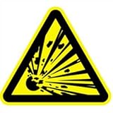 Aufkleber Warnung vor explosionsgefährlichen Stoffen gemäß ASR A1.3/ DIN 7010, Folie selbstklebend 10 cm (Warnzeichen, Explosion) praxisbewährt, wetterfest