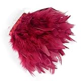 2 Meter Burgund Truthahn-Federn, Fransen für Party, Hochzeit, Kleid, Nähen, Basteln, Kostüme, Dekoration