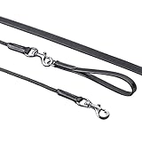 Sunride teilbare Schlaufzügel (Hilfszügel) für Pferde, aus Echtleder und Kordel, mit Sattelschlaufen (Full 540 cm, schwarz)