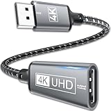 DisplayPort auf HDMI Adapter,Geflochten 4K Stecker auf Buchse Unidirektionaler DP auf HDMI Adapter,Displayport HDMI Adapter Kompatibel mit Laptops,Desktops,Lenovo,Dell,HP,HDTV,Projektor usw
