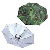 aqxreight Faltbarer Regenschirmhut, Tragbarer Outdoor-Angelschirm für Erwachsene. Der Tarnhut Ist mit Einem Elastischen Stirnband und Einem Kordelzug Gefertigt, um Einen Bequemen