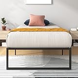Zinus Lorelai Bett 100x200 cm - Höhe 36 cm mit Stauraum unter dem Bett - Metall-Plattformbettrahmen - Schwarz
