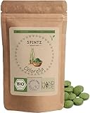 SPINTZ® 200 Stk. Bio Chlorella Bio Presslinge 100% kontrolliert biologischer Anbau | Vegane Tabletten 500mg/Tab | Plastikfrei und nachhaltig verpackte Chlorella Tabletten