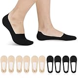ANDRESLAD 6 Paare Eisfaser Low Cut Socken Baumwolle Nonslip Fersen Grip Unsichtbare Füßlinge für Sneakers Loafers Flats Sommer Dünn Bequem