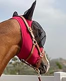TGW Riding Super Fit Pferdefliegenmaske Pferde Fliegenmaske Horse Fly Mask (M, Red)