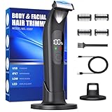 Intimrasierer Mann Rasierer Herren Elektrisch,Wasserdicht Body Shaver men,Körperrasierer herren mit LED Licht,Intimbereich Körper haar trimmer,Full Body groomer Bart Hair Remover für Männer,USB,IPX7