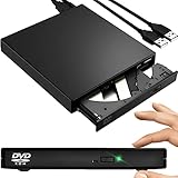 RETOO Externes CD-DVD Laufwerk mit USB 2.0 A,B Kabel, tragbares Laufwerk und Lesegerät, geräuschloser Betrieb, Plug & Play CD DVD RW Laufwerk, Slim Superdrive für Laptop, Desktop, Windows XP, Linux