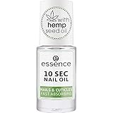 essence 10 SEC NAIL OIL NAILS & CUTICLES FAST ABSORBING, Nagelöl, transparent, pflegend, feuchtigkeitsspendend, Expressergebnis, natürlich, ohne Aceton, vegan, Mikroplastik Partikel frei (8ml)