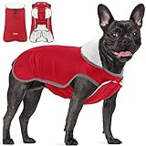 Winter Hundemantel mit Bauchschutz, Reflektierende Warme wasserdichte Hundejacke, Winddicht Hundekleidung Outfit Weste für Mittlere Große Hunde, Red XL