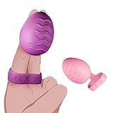 Guspiun Mini Vibrator für Frauen mit 10 Vibrationsmodi, Tragbare Fingervibrator Klitoris Stimulator, Leise Sex toyset für woman, Silikon Fingerhülle Massagestab Sexspielzeug für Paare （Lila）