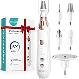 COSLUS Elektrische Maniküre und Pediküre set: 5-in-1 Professionelle Maniküre Pediküre set mit LED Licht, 5 Vitesses nagelfräser für gelnägel Anfänger Nagelstudio und Zuhause mit 5 Bits & USB-C Weiß
