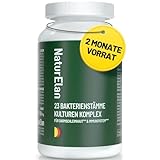 Probiotika Darmsanierung Kapseln, 23 Bakterienstämme mit aktiver B-Komplex und Akazienfaser, Magensaftresistent, Vegan, 20,5 Mrd KbE/Tagesdosis, in Deutschland produziert, 60 Kapseln, Naturelan