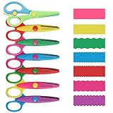 7 Stück Kinderschere，Johiux Bastelschere Kinder Sicherheit Schere, Kinderschere Vorschule Training Kinder gezackte Schere, Zick-Zack-Schere，Papierschere Kinder DIY Handwerk Scrapbooking.