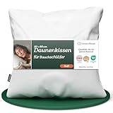 Daunenkissen 80x80, Soft für Bauchschläfer, 3-Kammer Kopfkissen 80x80 Daunen, extra flach, kuschelig weich & formstabil, maschinenwaschbar, DOWNPASS (kein Lebendrupf), Oeko-TEX