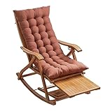 Klappbarer Sonnenliege für den Außenbereich, mit Kissen, Bambus, Garten-Liegestuhl für Nickerchen und Entspannung