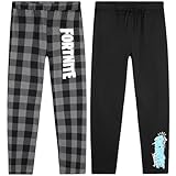 Fortnite Jungen Schlafanzug Hose, 2er-Pack, Pyjama Hosen für Kinder, Teenager (11 Jahre, Schwarz/Weiß)