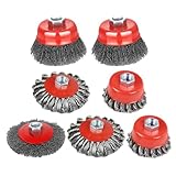 Drahtbürste für Schleifmaschine, 7 Stück, Draht-Bürste, Zubehör für Schleifmaschine, Holz, Metall, Stahl, Kupfer, Edelstahl, poliert, Schweißen