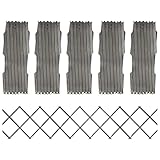 HOMIUSE Rankzäune 5 Stk. Grau Massivholz Tanne 180x30 cm Türgitter Ohne Bohren Treppenschutzgitter Ausziehbar Absperrgitter Gartenzaun Holzzaun für Garten Schutz Privatsphäre Erweiterbares Design