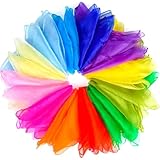 NEBURORA 12 Stück Jonglierschals, quadratisch, bunt, Spielschals für Tanz, Zaubertricks, Performance-Requisiten, Musik, Bewegungsschal, Zubehör, 12 Farben