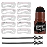 Augenbrauenpuder -Set – 10-teilige Wasserfeste Brauen-, Spülung Mit Warmem Wasser, Wiederverwendbare Formanleitung | Make-up-Stempelset Für Frauen Und Mädchen Für Die Tägliche Schönheits