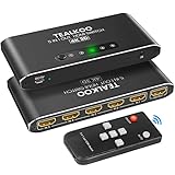 HDMI Splitter HDMI Switch, 4K Aliminium HDMI Switch 5 In 1 Out Automatisch HDMI Switcher mit Fernbedienung HDMI Umschalter unterstützt 4K 3D HDR HDMI Switcher für PS4,Xbox,TV Stick,TV Blu-Ray-Player