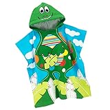 Cabilock 1 Stück Mit Kapuze Strand Für Kleidung Druck Kinder Umhang Bade Wasser Baumwolle Duschtuch cm Weich Saugfähig Baby Tragbar Dinosaurier Badeponcho