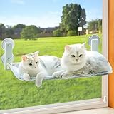 Bibykivn Katzenbett Fenster Klappbar Hängematte, Katzen Hängematte, Katzen Hängematte Fenster, Katzen Hängematte Für Große Katze mit Stabil Saugnäpfe Halten bis zu 40lb/18kg (Grau, 52 * 30CM)