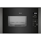 NEFF HLAGD53G0, N 50 Einbau-Mikrowelle mit Grill, Automatikprogramme, Easy Clean Selbstreinigung, Einfache Bedienung durch Drehkneble und LED-Display Plus, Ideal für Hocheinbau mit Drehtür