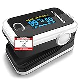 GRUNDIG Pulsoximeter Sauerstoffsättigung Oximeter TESTSIEGER - Hochpräzises Fingeroximeter Messgerät zur genauen Messung der Sauerstoff Sättigung im Blut - Finger Messgerät Pulsmesser (weiß)