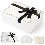 Geschenkbox mit Deckel Geschenk Box mit Zartem Schleifenband Geschenk Box Tiefe 9 cm Geschenkbox Groß für Weihnachtstag, Heiligabend,Geburtstagsgeschenke,Valentinstag,Jubiläumsgeschenke,Hochzeiten