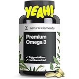 natural elements Premium Omega 3 – 120 Kapseln – GoldenOmega® mit 80% Omega 3 Anteil – in Triglycerid-Form – Laborgeprüft, aufwendig aufgereinigt und aus nachhaltigem Fischfang - ohne unnötige Zusätze