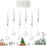 Generisch Christbaum-Kerzen Zum Anklippen | Batteriebetriebene Flackernde LED Kerzen Deko,6er Set Weihnachtsdekoration Mit Fernbedienung Für Innen Außen Wand Garten Festliche Beleuchtung