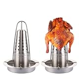 CYEER 2 Stück Hähnchen Ständer, Hähnchenbräter, Hähnchengrill, Hähnchenhalter, Hähnchenhalter Grill, Hähnchen Grill Ständer, Geflügelbräter mit Abtropfschale, Hähnchengriller für Grillabende im Freien