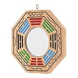 Toyvian Traditioneller Feng Shui Bagua Spiegel Holz Lackiert Böse Geister Abwehrendes Hausornament Hängende Deko für Wohlstand und Schutz Asiatischer Wohnraum Glücksbringer