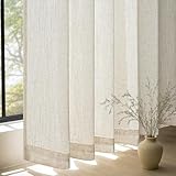 Topfinel Vorhänge Gardinen mit Kräuselband Wohnzimmer Modern Vorhang Beige Natural Boho Leinen Schlafzimmer 140x245cm Leinenoptik Gardine Halbtransparent 245x140cm für Schienensystem 2er Set