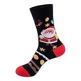 Generisch Sneaker Socken Damen Herren Weihnachtssocken Winter Warme Christmas Scoks Crew Socken mit Motiv Lustige Baumwollsocken Sportsocken Stricksocken Freizeitsocken Outdoor Männer Frauen