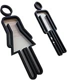 Badezimmerbeschilderung, ABS-Klebe-Türschild for Badezimmer/WC for Hotel, Büro, Zuhause, Restaurant (Schwarz)