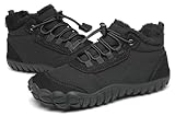 SAGUARO Kinder Winter Barfußschuhe Winterschuhe Warme Gefüttert Wanderschuhe Leicht rutschfest Winterstiefel 32EU