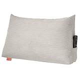 sleepling Rückenkissen Cord Optik, Keilkissen für Bett und Sofa, Lendenkissen, dreieckiges Lesekissen, Kissen mit abnehmbarem waschbarem Bezug, Seitenfach, 70 cm breit, beige