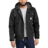 Carhartt, Herren, Lockere Arbeitsjacke aus ausgewaschenem Segelleinen mit Sherpa-Futter, Schwarz, M