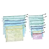 HAPINARY 14St Mesh-Tasche mit Reißverschluss extra feuerfest Reise-Make-up-Taschen Beutel Kaution aufbewahrungssack storage pockets briefumschläge Aktentasche Reißverschlusstasche PVC Weiß