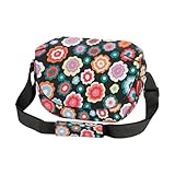 KlickFix Asista Teile fürs Rad Unisex – Erwachsene Klickfix Lenkertaschen, Happy Flowers, 25X19X8Cm