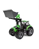 Lena Worxx Traktor Deutz-Fahr Agrotron 7250 TTV mit Frontlader 45 cm, realistisches Landwirtschaft Spielfahrzeug, robuster Trecker mit funktionstüchtiger Ladeschaufel, für Kinder ab 3 Jahren