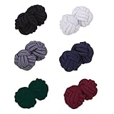 6 Paar manschettenknöpfe herren, manschettenknöpfe, Herren/Damen Seide Stoff Knoten Seidenknoten Manschettenknöpfe für Hemd/Kleid, MEHRWEG