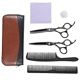Haarschneidescheren-Set, Schnitt-/Effilierschere mit Kamm, Friseurscheren-Set