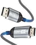 Nersligek 4K DisplayPort zu HDMI Kabel 3M, DP zu HDMI Stecker UHD 4K@30Hz/2K@60/1080P@120 Nylon DP zu HDTV Uni-Direktionales Kabel für Dell, Projektor, Desktop, AMD, NVIDIA, Lenovo, HP, ThinkPad